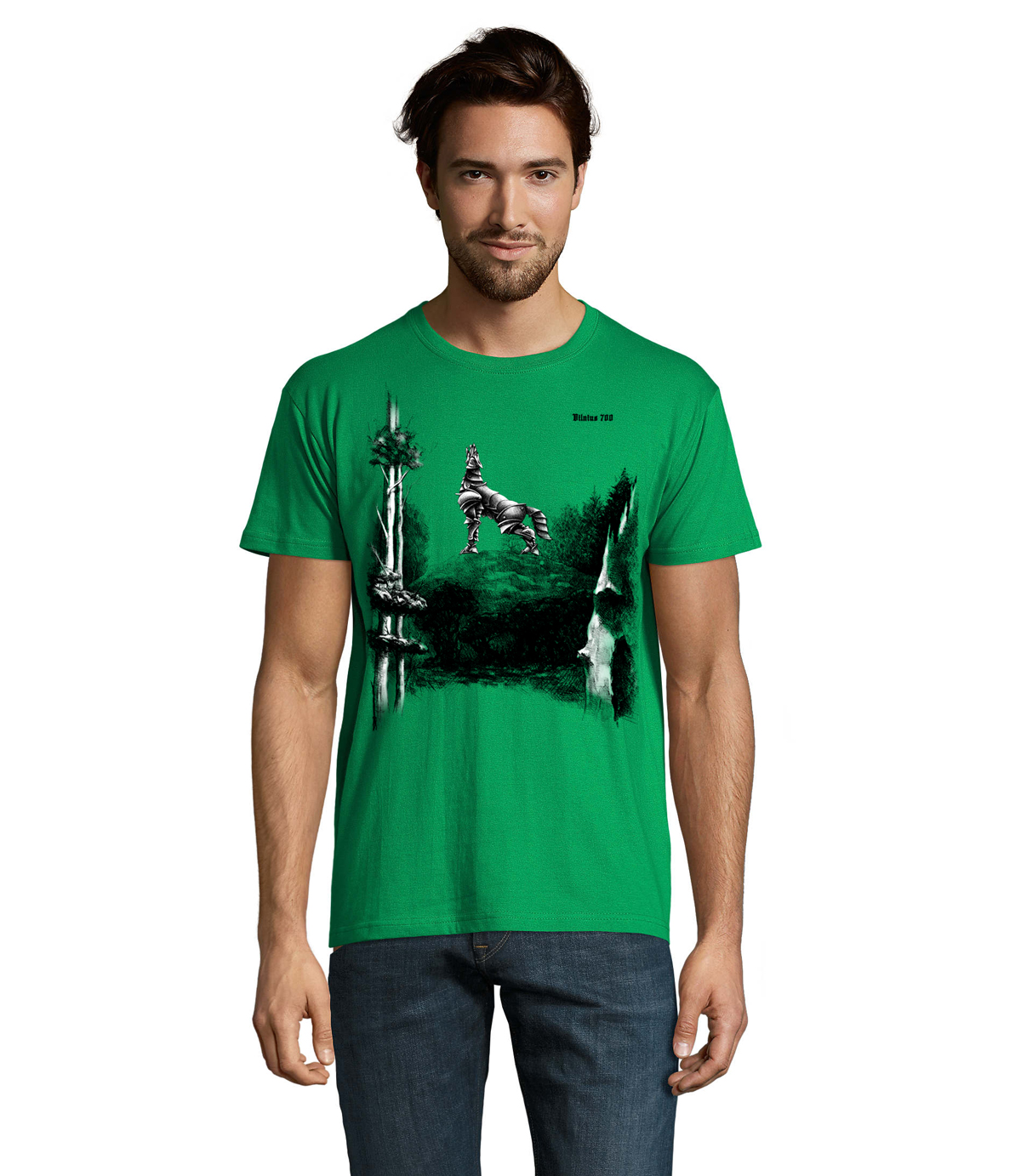 Marškinėliai "Geležinis vilkas", kelly žalia