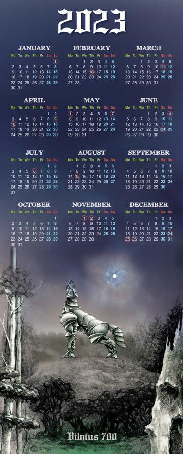 Kalendorius - magentas (anglų kalba)